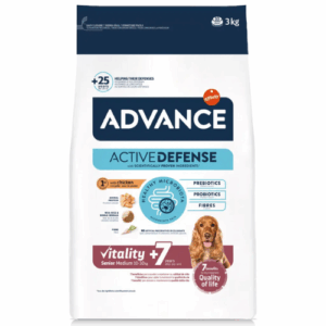 ADVANCE Dog Vitality Senior Medium +7yrs Chicken & Rice Dry Food - 3 kg