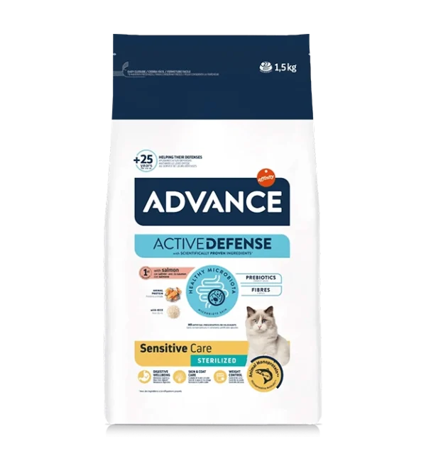 ADVANCE Cat Sterilized Adult Sensitive Care Salmon & Rice Dry Food