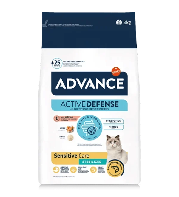 ADVANCE Cat Sterilized Adult Sensitive Care Salmon & Rice Dry Food - Image 5