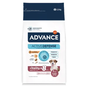 ADVANCE Dog Vitality Senior Mini +8yrs Chicken & Rice Dry Food - 1.5 kg