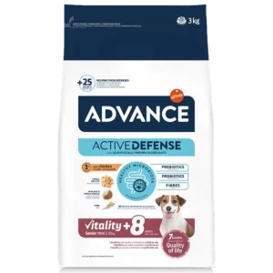 ADVANCE Dog Vitality Senior Mini +8yrs Chicken & Rice Dry Food - 3 kg